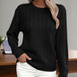 Women’s Textured Crew‑Neck Pullover Top FitiqueFit