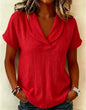 Women's Knitted Short-Sleeve Butterfly Collar Top FitiqueFit