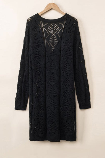 Solid Openwork Knit Button-Up Cardigan Shop Style & More | Fresh Looks, Everyday Deals & Free Shipping