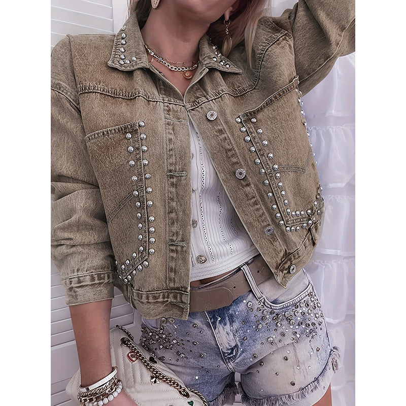 Women’s Studded Denim Jacket FitiqueFit