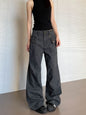 Women’s Straight Leg Slightly Flared Washed Casual Pants FitiqueFit