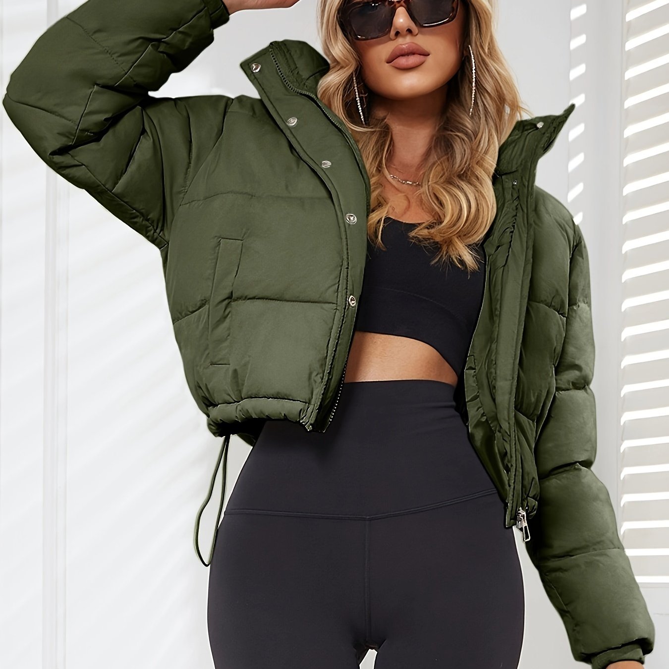 New Women's Jacket Hooded Warm Coat with Drawstring Design, Short Casual Fashion Padded Coat NovaCart