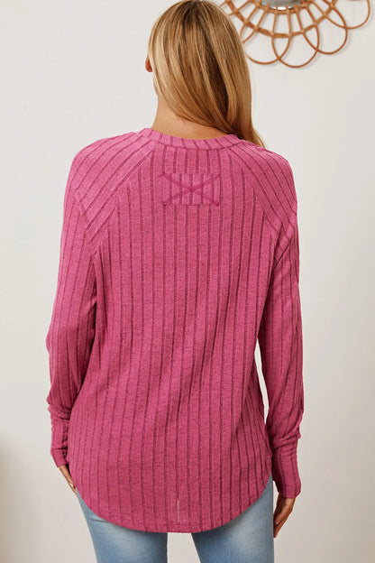 Basic Bae Full Size Ribbed Thumbhole Sleeve T-Shirt New Era Fashion LLc