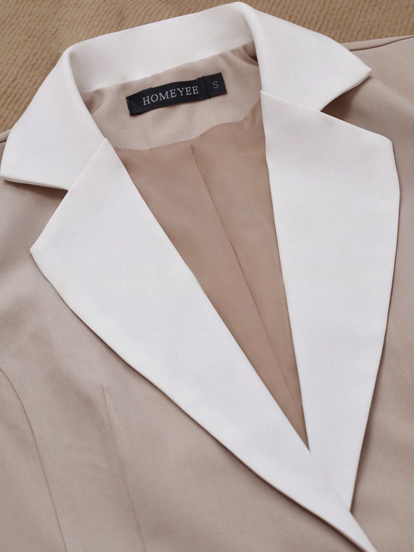 Women’s Contrasting Color Blazer – Elegant Button Formal Jacket FitiqueFit