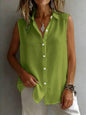 Women's Solid Color Lapel Sleeveless Top FitiqueFit