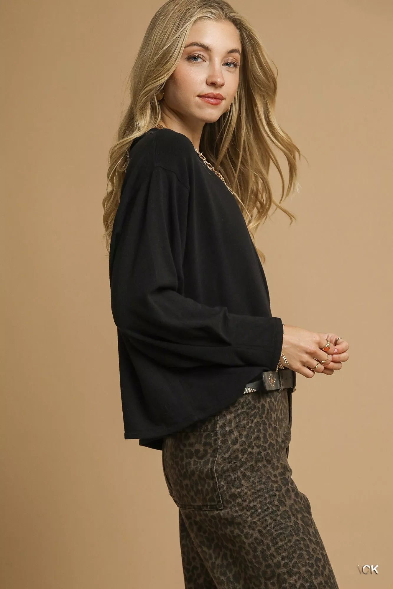Umgee Brushed Fleeve Crewneck Top West2East Surf