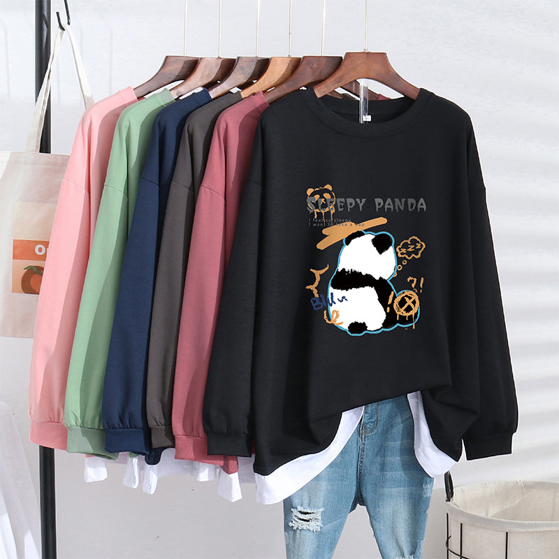 Women's Trendy Sweater Thin Loose Plus Size Fake Two Piece Top See size chart under “more details” The Fashion Celestial