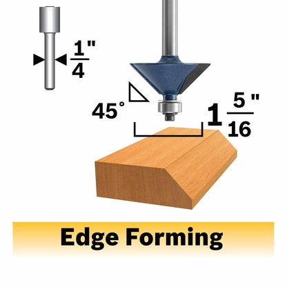 BOSCH 85298MC 1-5/16 In. x 45° Carbide-Tipped Chamfer Router Bit VM Hardware