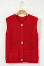 Solid Textured Buttoned Oversized Sweater Vest Shop Style & More | Fresh Looks, Everyday Deals & Free Shipping