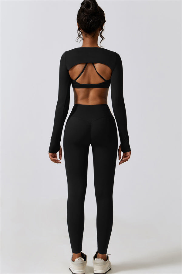 Juno Star Crop Top Sports Bra Leggings 3-Piece Set Fitglutes Activewear Gymwear Sportswear & Workout Clothes