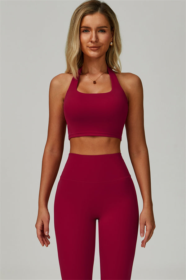 The Seraphine Halter Crop Top Leggings 2-Piece Set Fitglutes Activewear Gymwear Sportswear & Workout Clothes