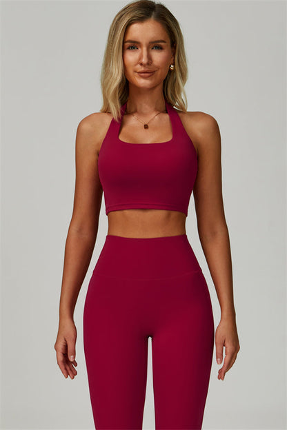 The Seraphine Halter Crop Top Leggings 2-Piece Set Fitglutes Activewear Gymwear Sportswear & Workout Clothes