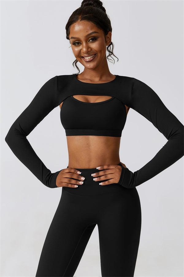 Juno Star Crop Top Sports Bra Leggings 3-Piece Set Fitglutes Activewear Gymwear Sportswear & Workout Clothes