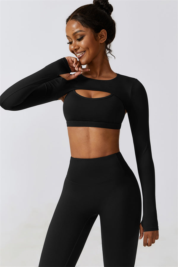 Juno Star Crop Top Sports Bra Leggings 3-Piece Set Fitglutes Activewear Gymwear Sportswear & Workout Clothes