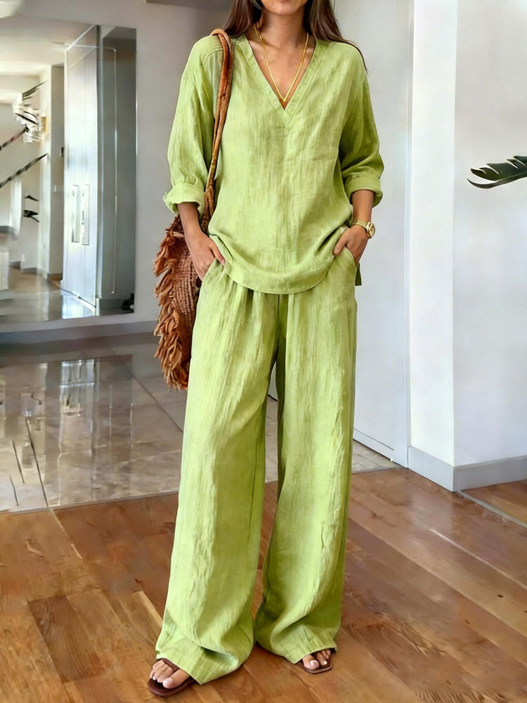 Long Sleeve Top & Full-Length Pants Two-Piece Set – 9 Colors S–3XL FitiqueFit