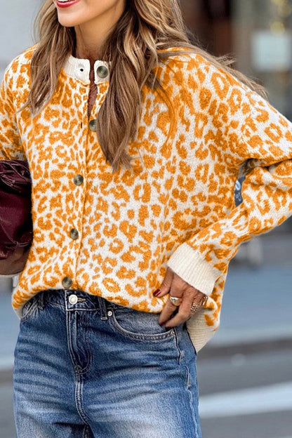 Leopard Drop Shoulder Chunky Cardigan Sweater Shop Style & More | Fresh Looks, Everyday Deals & Free Shipping