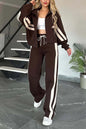 Women’s Y2K Striped Zip-Top Jacket – Retro Track Sports Suit FitiqueFit