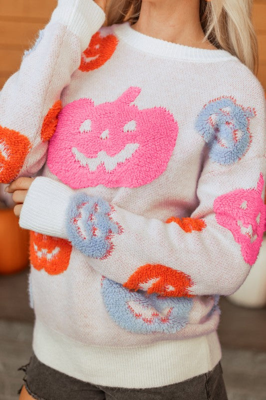 Halloween Pumpkin Crewneck Sweater Shop Style & More | Fresh Looks, Everyday Deals & Free Shipping