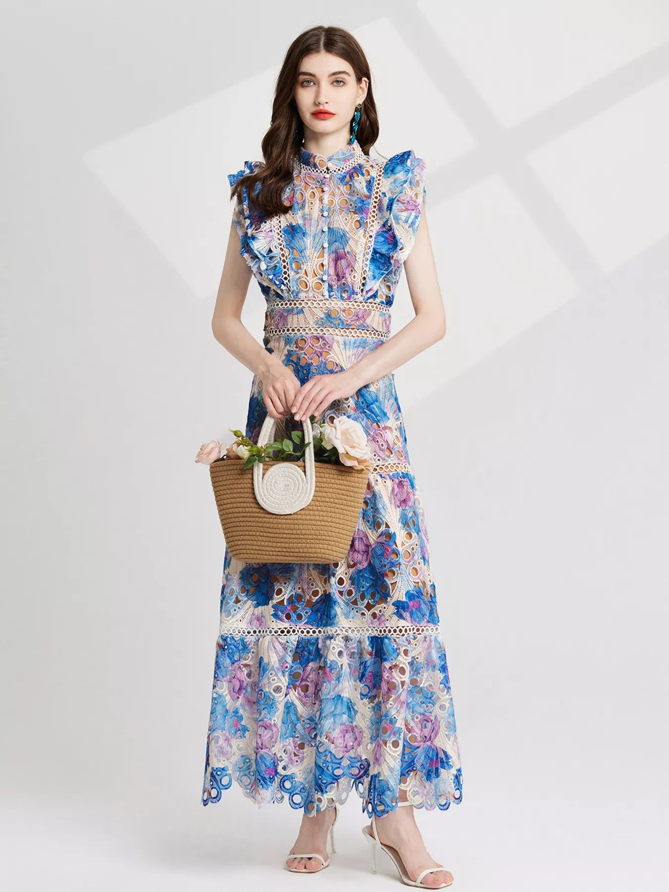 Floral Lace Detail Maxi Dress New Era Fashion LLc