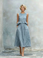 Women's Sleeveless High-Waist Ruffle Trim Maxi Dress FitiqueFit