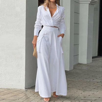 Women's Plus Size Wide Leg Elegant Pant Set FitiqueFit