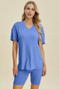 Basic Bae Full Size Ribbed V-Neck Short Sleeve Top and Shorts Set New Era Fashion LLc