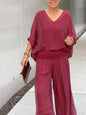 Solid-Color Chiffon Two-Piece Set – 10 Colors, S–5XL FitiqueFit