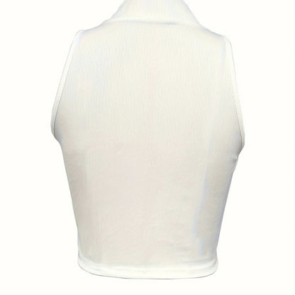 Women’s Ribbed V-Neck Zipper Camisole FitiqueFit