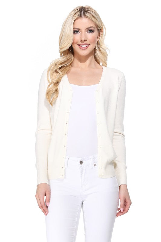 Women's V-Neck Button Down Knit Cardigan Sweater Shop Style & More | Fresh Looks, Everyday Deals & Free Shipping