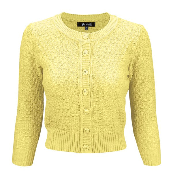 3/4 Sleeve Cute Pattern Cropped Cardigan Sweater Shop Style & More | Fresh Looks, Everyday Deals & Free Shipping