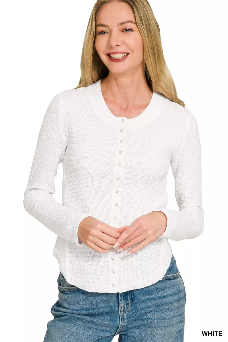 Zenana Double Knit Snap Button Shirts New Era Fashion LLc