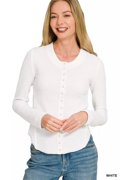 Zenana Double Knit Snap Button Shirts New Era Fashion LLc
