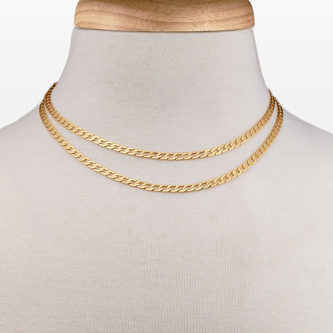 Cadence - Equestrian Curb Chain T-Bar Necklace in Gold Urban-Equestrian