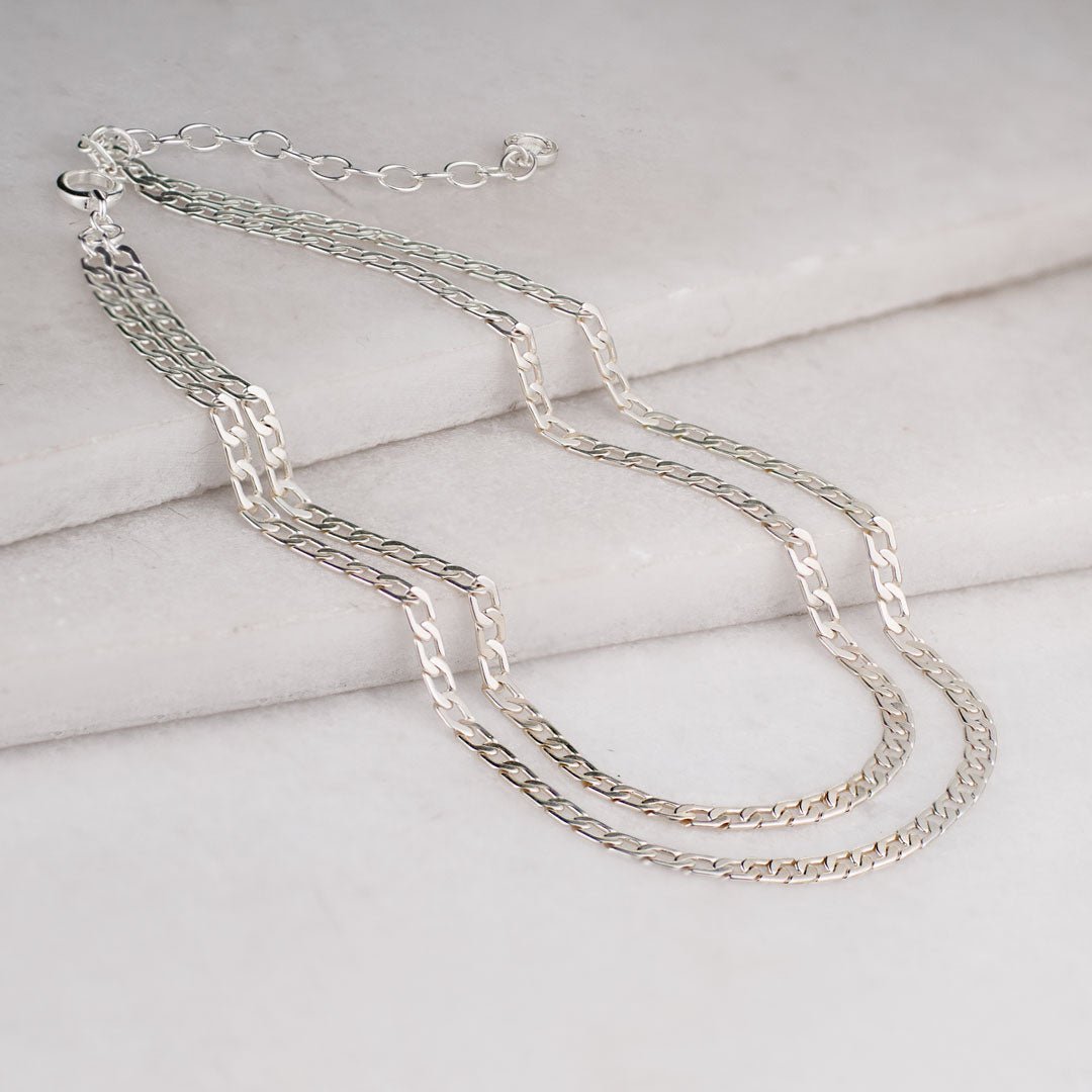 Cadence - Equestrian Curb Chain T-Bar Necklace in Silver Urban-Equestrian