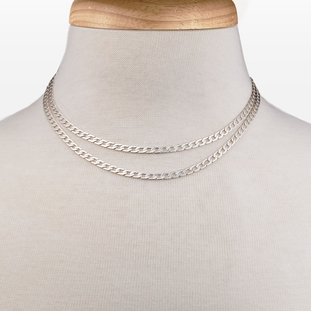 Cadence - Equestrian Curb Chain T-Bar Necklace in Silver Urban-Equestrian