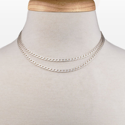 Cadence - Equestrian Curb Chain T-Bar Necklace in Silver Urban-Equestrian