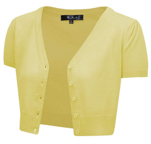 Cropped Bolero Knit Sweater Cardigan Short Sleeve Shop Style & More | Fresh Looks, Everyday Deals & Free Shipping