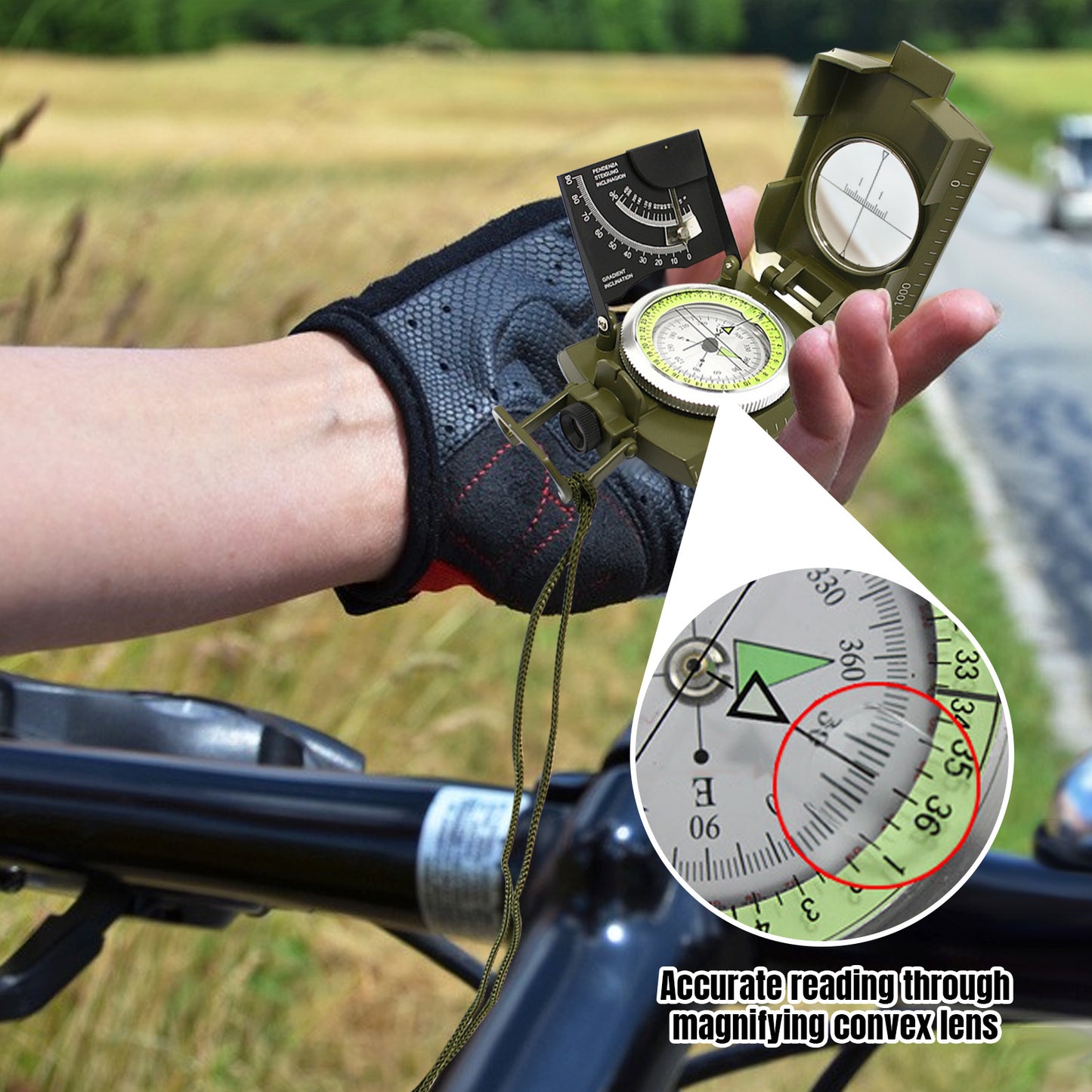 Multifunctional Luminous Dial Waterproof Anti-fog Accurate Compass For Hiking Camp NovaCart