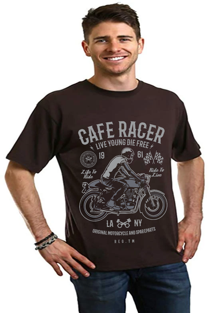 Cafe Racer Men's Bamboo Viscose/Organic Cotton Short Sleeve Graphic T-Shirt Spun Bamboo