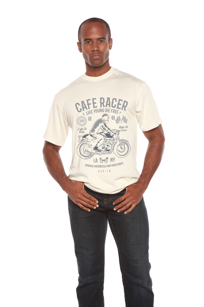 Cafe Racer Men's Bamboo Viscose/Organic Cotton Short Sleeve Graphic T-Shirt Spun Bamboo