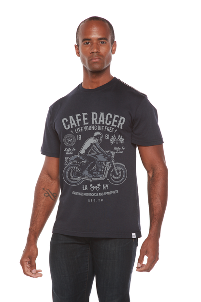 Cafe Racer Men's Bamboo Viscose/Organic Cotton Short Sleeve Graphic T-Shirt Spun Bamboo