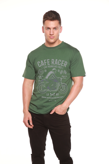 Cafe Racer Men's Bamboo Viscose/Organic Cotton Short Sleeve Graphic T-Shirt Spun Bamboo
