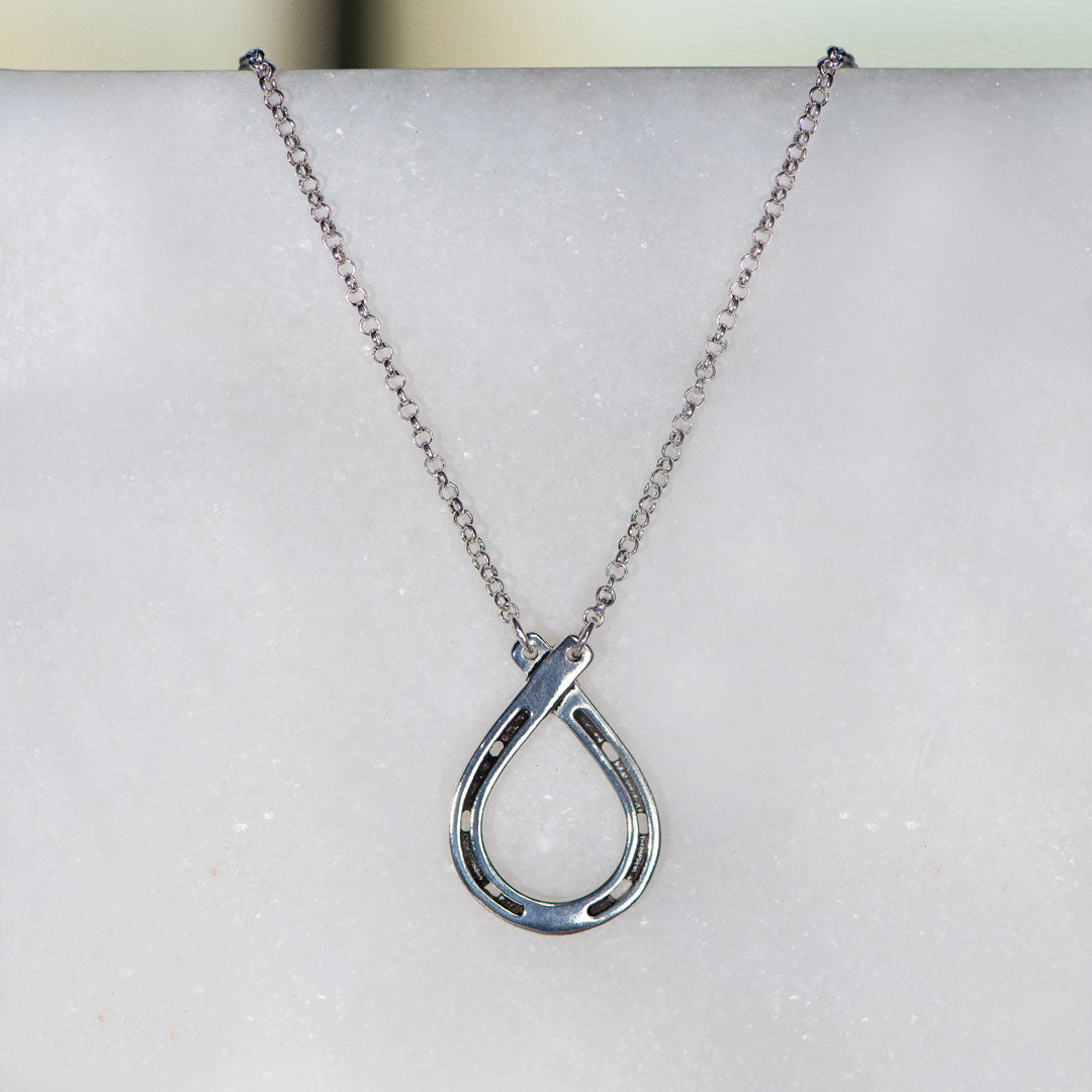 Cali - Equestrian Horseshoe Loop Necklace in Silver Urban-Equestrian