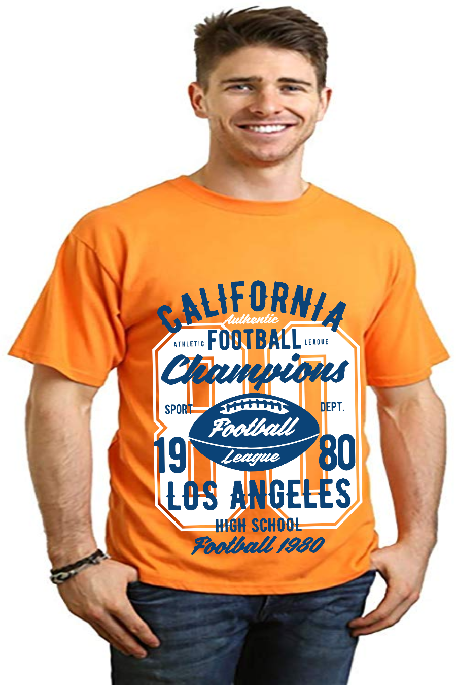 California Football Men's Bamboo Viscose/Organic Cotton Short Sleeve Graphic T-Shirt Spun Bamboo