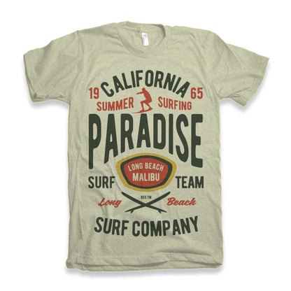 California Summer Surfing Men's Bamboo Viscose/Organic Cotton Short Sleeve Graphic T-Shirt Spun Bamboo