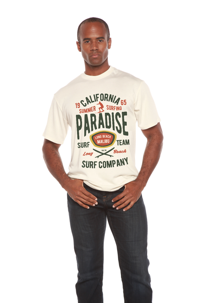 California Summer Surfing Men's Bamboo Viscose/Organic Cotton Short Sleeve Graphic T-Shirt Spun Bamboo
