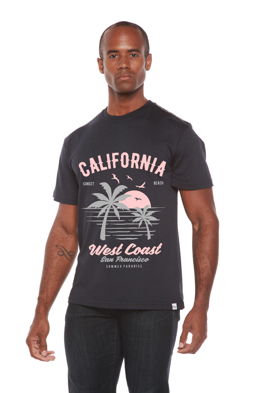 California West Coast Men's Bamboo Viscose/Organic Cotton Short Sleeve Graphic T-Shirt Spun Bamboo
