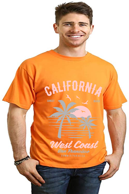 California West Coast Men's Bamboo Viscose/Organic Cotton Short Sleeve Graphic T-Shirt Spun Bamboo
