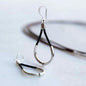 Calista - Sterling Silver Bosal Horseshoe Earring on Black Leather Urban-Equestrian