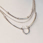 Calista - Equestrian Horseshoe Necklace on Beaded Chain in Silver Urban-Equestrian